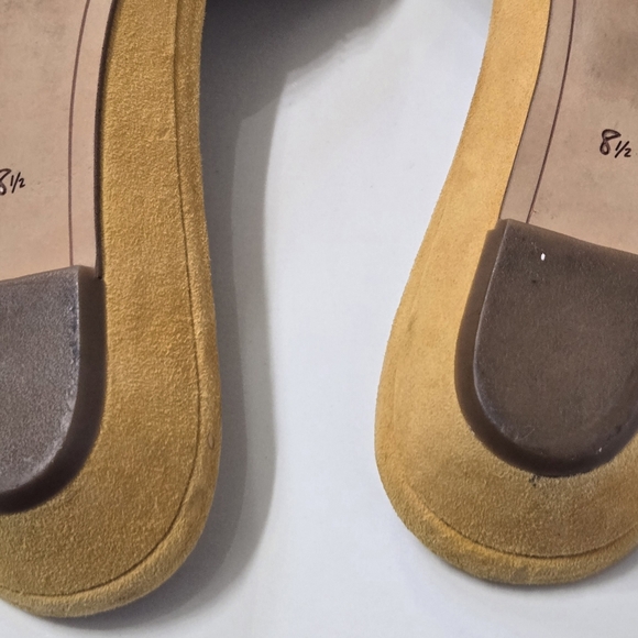 Sam Edelman Liliana Yellow Suede Leather Demi-Wedge Slide Sandals Size 8.5 M - Picture 6 of 8